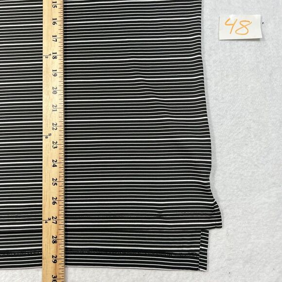 Adidas Men's XL Lightweight Short Sleeve Polo Black & White Striped Shirt - Picture 9 of 12
